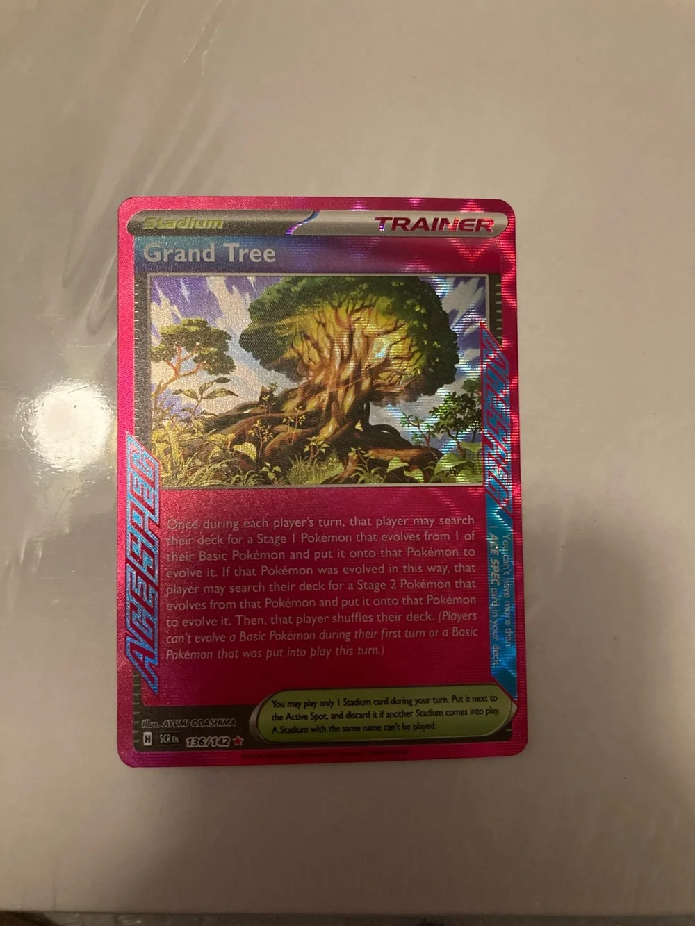 Pokemon Grand Tree Trainer Card Pink Foil